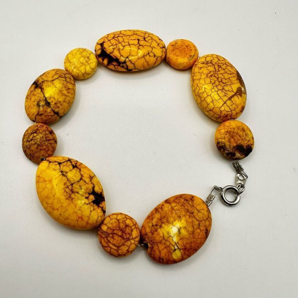 Yellow dyed howlite bracelet